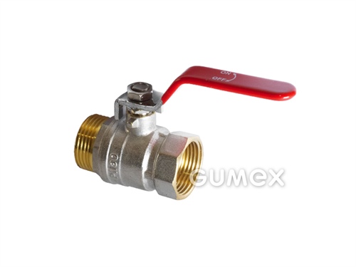 Kugelhahn mit Hebel, DN10, Innen- und Außengewinde G 3/8", 16bar, Dichtung PTFE, -10°C/+110°C, 